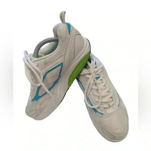 Matrix White  Teal Green Lace Up Sneakers Size 5